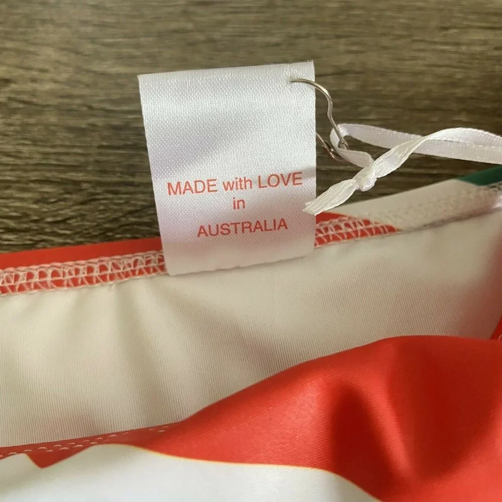 NEW Budgy Smugglers Bikini Bottom Smugglettes South Africa Flag Swim Size 8 - Picture 6 of 9